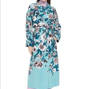 DIANE VON FURSTENBERG Floral-print twill trench coat